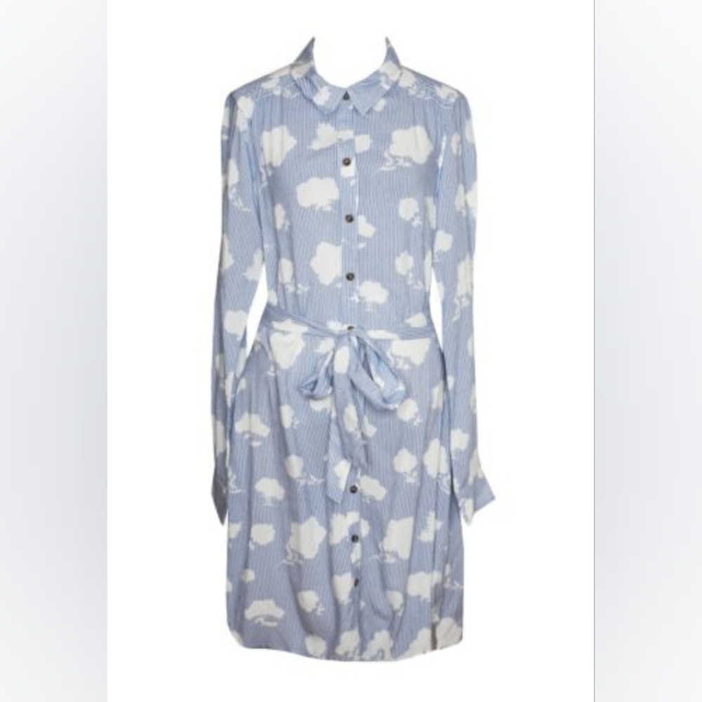 Hatley Blue and White Button Shirt Dress